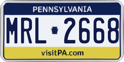 PA license plate MRL2668