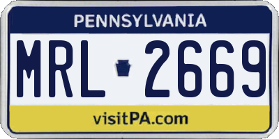 PA license plate MRL2669
