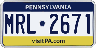PA license plate MRL2671