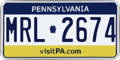 PA license plate MRL2674