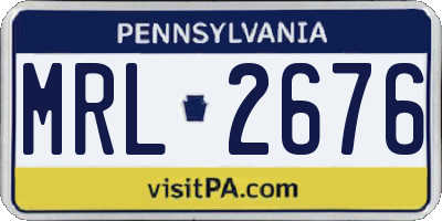 PA license plate MRL2676