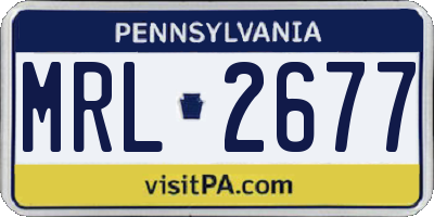 PA license plate MRL2677