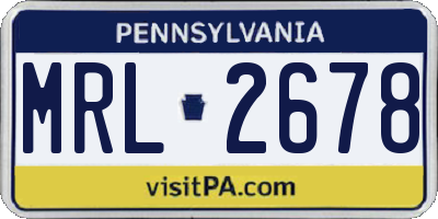 PA license plate MRL2678