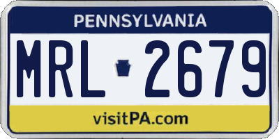 PA license plate MRL2679