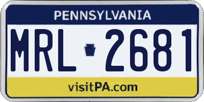 PA license plate MRL2681