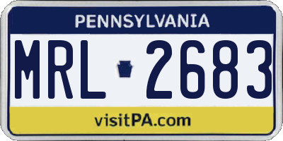 PA license plate MRL2683