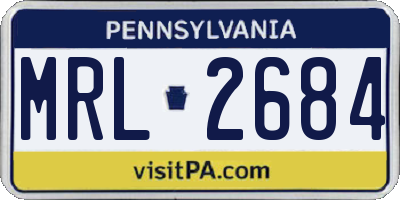 PA license plate MRL2684