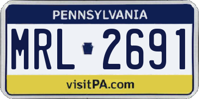 PA license plate MRL2691