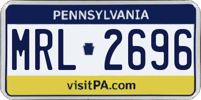 PA license plate MRL2696