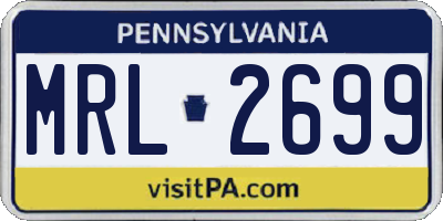 PA license plate MRL2699