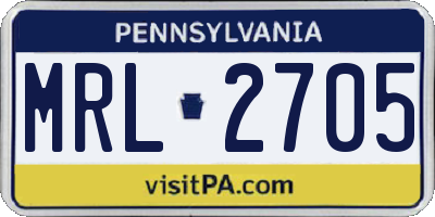 PA license plate MRL2705