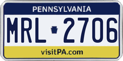 PA license plate MRL2706