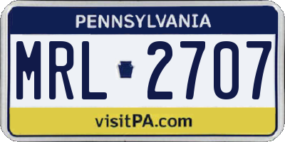 PA license plate MRL2707