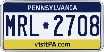 PA license plate MRL2708