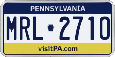 PA license plate MRL2710
