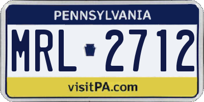 PA license plate MRL2712