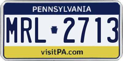 PA license plate MRL2713