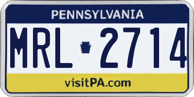 PA license plate MRL2714