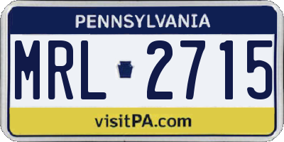 PA license plate MRL2715