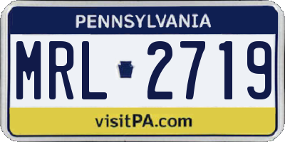 PA license plate MRL2719