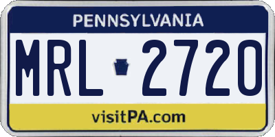 PA license plate MRL2720