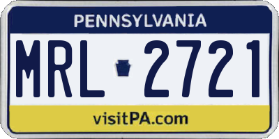 PA license plate MRL2721
