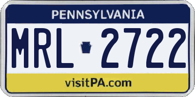 PA license plate MRL2722