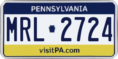 PA license plate MRL2724