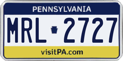 PA license plate MRL2727