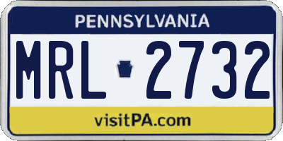 PA license plate MRL2732