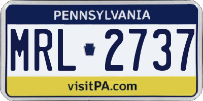 PA license plate MRL2737
