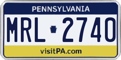 PA license plate MRL2740