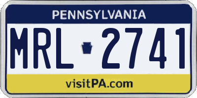 PA license plate MRL2741