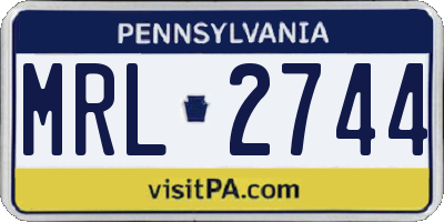 PA license plate MRL2744