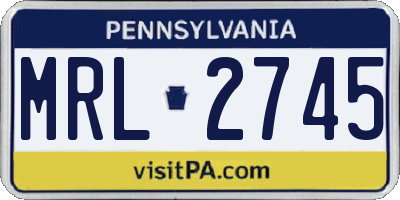 PA license plate MRL2745