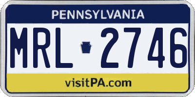 PA license plate MRL2746