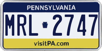 PA license plate MRL2747