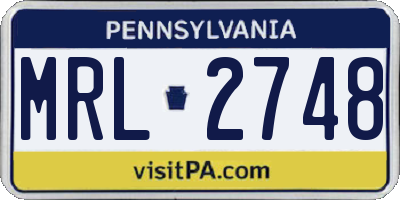 PA license plate MRL2748