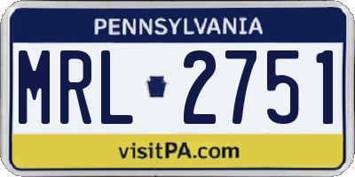 PA license plate MRL2751