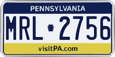 PA license plate MRL2756