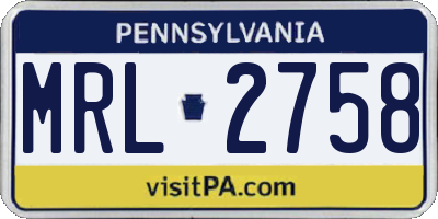 PA license plate MRL2758