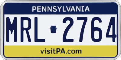 PA license plate MRL2764