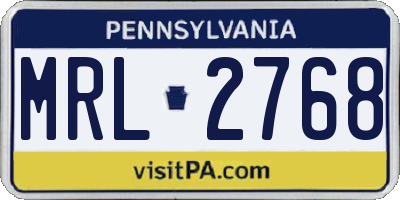 PA license plate MRL2768