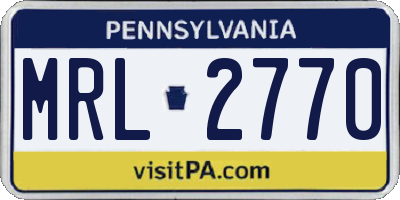PA license plate MRL2770