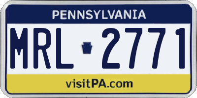 PA license plate MRL2771