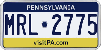 PA license plate MRL2775