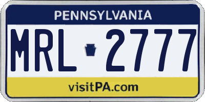 PA license plate MRL2777