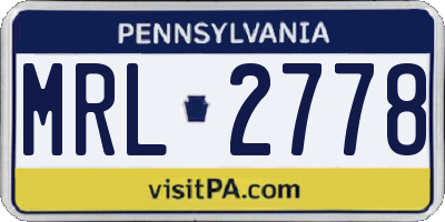 PA license plate MRL2778