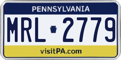PA license plate MRL2779