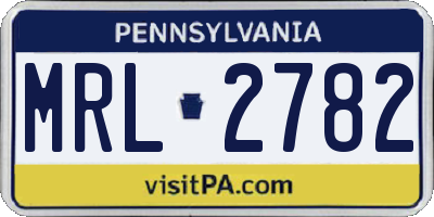PA license plate MRL2782